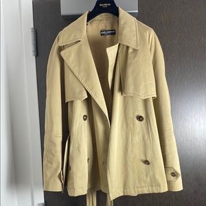 Dolce & Gabbana Light Beige Double-Breasted Trench Coat